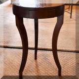 F04. Iatesta Studio “Cavallo” walnut side table with drawer. 21”h x 13.5”w 
